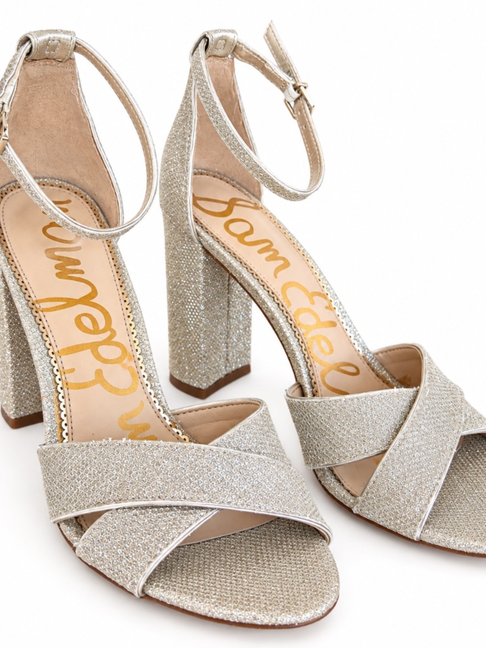 Sam Edelman Women's Yancy Block Heel in Jute - Gold - Size 8.5